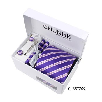斜條紋寬版領帶禮盒組-五件組-滌綸材質_8